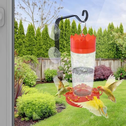 Heavy-Duty Window Suction Cup with Hanger, Window Mounted Wildlife, Hummingbird, Bird Feeders, Decorative Birdhouses, Wind Chimes & Plants, Strong Load-Bearing Hanging Hook (1)