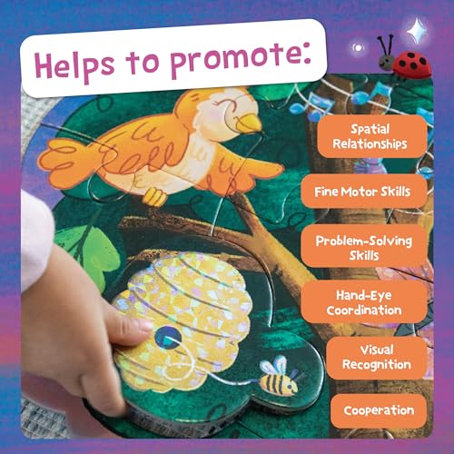 Peaceable Kingdom Shimmery Hoot Owl Hoot 49 Piece Floor Puzzle | A giant floor puzzle that builds focus and patience. Ages 3+. - style: Owl