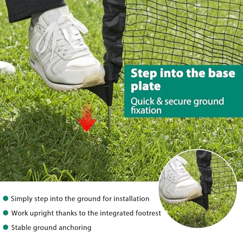 HIDALIFE Temporary Fence with Posts,Safety Barrier for Dog Snow Plastic Mesh Fencing with Fiberglass Stake Windbreak Rope,Movable Fencing Roll for Garden Backyard Outdoor Animal Protect (3’×50' Black) - size: 3’×50' Black