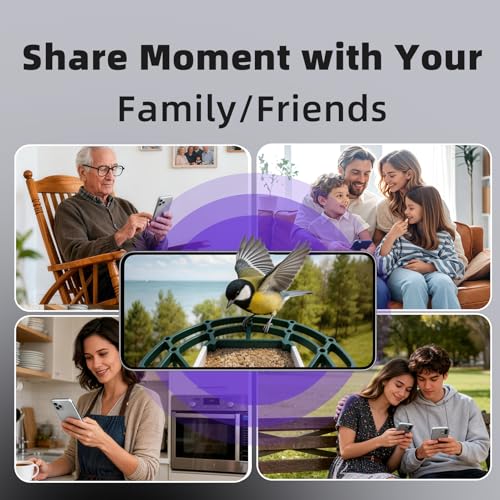 Bird Feeder with Camera Solar Powered, 4MP 2.5K Smart Outdoor Bird House Cam, Free AI Bird Species Identification, Live View & Playback, Instant Alerts, Bird Lovers Gift
