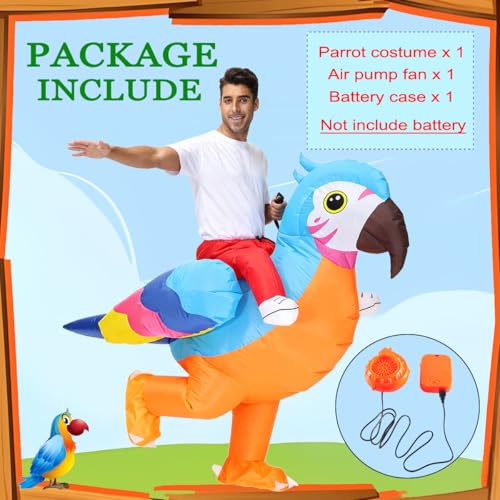 JASHKE Parrot Costume Adult Inflatable Parrot Costumes Inflatable Halloween costumes Blow up Costume Adult