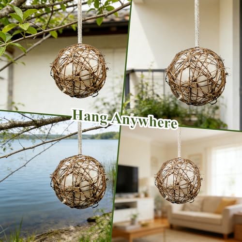 GUTE Globe Hummingbird Nesters 2Pcs Natural Material Refillable Ball | Natural Nesting Material,Refillable Design,Weather-Resistant,Quick-Dry,Hanging Station,For Wrens/Finches,Indoor/Outdoor. - size: 2Pack