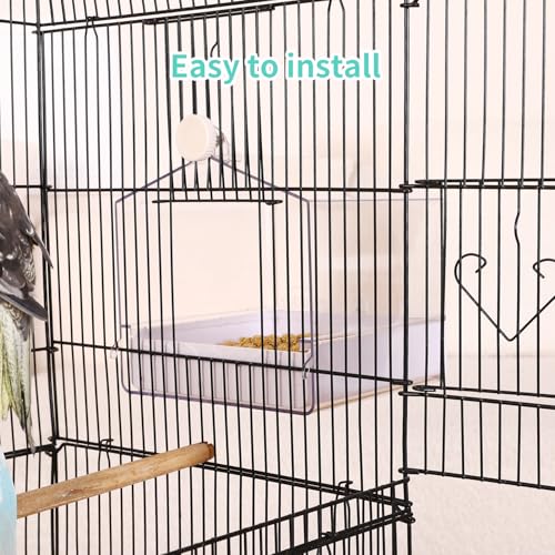 Colorday Hanging Bird Bath for Cage, Pet Parrot Bath, 6.7X6.7X7.74 inch | For Small to Medium Birds, Parakeets, Cockatiels, Budgie, Quaker, Conure, Lovebirds, Finches