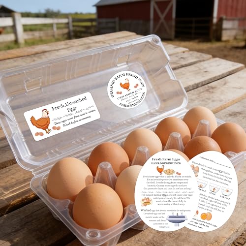 Fresh Farm Egg Packaging Set Unwashed Eggs Sticker Please Return Carton Label Double-Sided Handling Instruction Cards for Business Eggs Care (Egg) - style: Egg