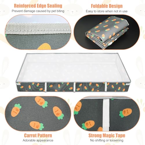 Guinea Pig Cage Liner 24" X 48", Rabbit Cage Liner with Carrot Pattern | Water-resistant and Washable Guinea Pig Liner for Hamster, Hedgehog, Ferrets and Other Small Pet (Dark Green)