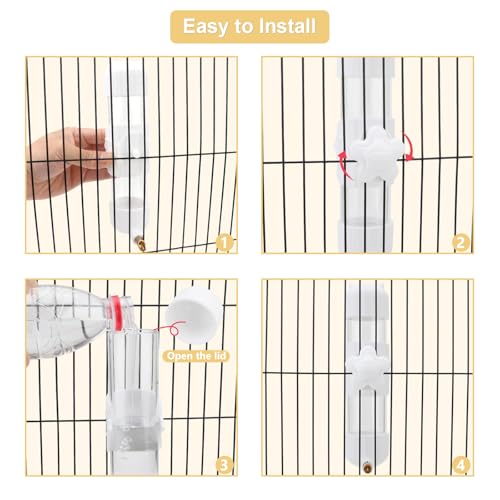 Wontee Bird Water Dispenser Parrot Waterer Automatic Bird Water Feeder for Medium Birds Cockatiel Conure Caique (White (6.8oz)) - color: White (6.8oz)