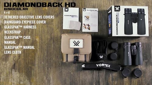 Vortex Diamondback HD 8x42 Binocular DB-214 | HD Optics, Tripod Adaptable, Waterproof, Fogproof, Shockproof, Included GlassPak - Unlimited, Unconditional Warranty - color: Green, size: 8x42