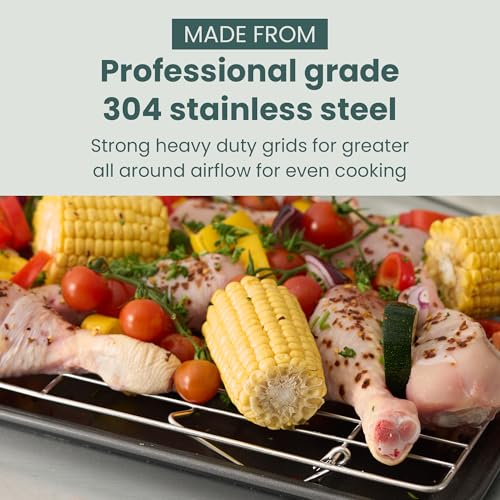 Durable 3 Tiers Stackable, 16" x 10" Cooling Rack for Baking | Professional Grade, Premium 100% Stainless Steel, Baking Rack & Wire Cooling Mesh, Dishwasher Safe, Oven Safe - size: 10" x 16" 3-Pack