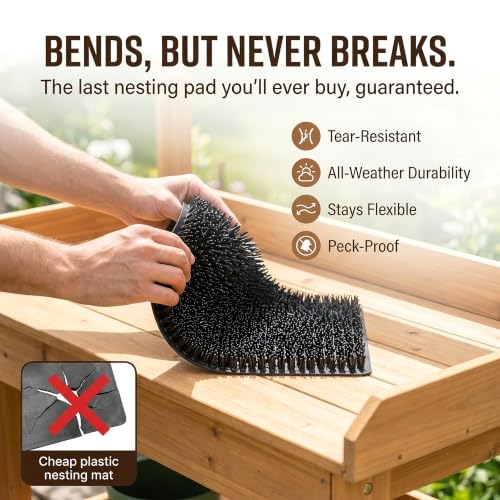 6 Pack Ultra Soft Washable Chicken Nesting Pads for Chicken Coop — Premium Food Grade Mats — 100% BPA Free — Durable & Easy to Clean Reusable Nesting Pads - size: 6 Pack