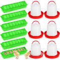 Funnymoom 12 Pack Chicken Feeder and Waterer Set Bird Small Poultry Feeder Flip Top Bird Small Poultry Feeding for Pigeon Chick Drinker Duckling Quail Feeding Dispenser(Green,8 Holes) - color: Green, style: 8 Holes