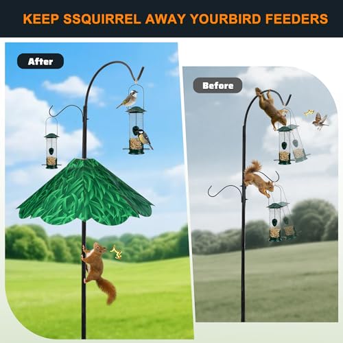 Oversized 21 Inch Metal Squirrel Baffle, Chew-Proof Weatherproof Squirrel Guard for Bird Feeder Pole and 4x4 Post, Outdoor Hanging Squirrel Proof Baffle, Green