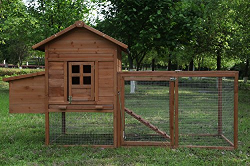 GOJOOASIS Wooden Chicken Coop for 2-5 Chickens Outdoor Wooden Hen House Poultry Pet Hutch for Backyard Outdoor w/Tray Run Cage & Nesting Box(A) - size: A