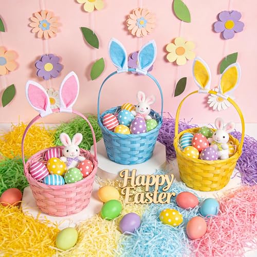 Seifar 14oz/400g Easter Grass Basket Filler, Green Pink Yellow Pueple Blue Recyclable Shred Paper Shred Fillers Easter Basket Grass for Easter Gift Basket Gift Wrapping Party Decorations - color: Mix Color, size: 400g