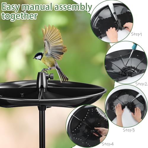 21'' Plastic Bird Seed Catcher Tray for 1'' Outdoor Pole Feeders, Removable Bird Seed Catcher Tray for Hummingbird Bee Feeders Outdoors, Backyard, Garden, Not Included Pole