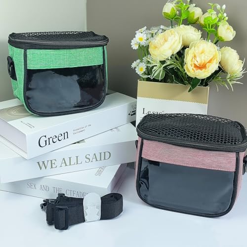 Small Pet Carrier Bag - Single - Shoulder Outdoor Carrier for Hamsters, Sugar Gliders & Flying Squirrels Portable Small Pet Travel Bag (Pink) - color: Pink