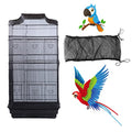 Bird Cage Seed Catcher, Large Airy Gauze Seeds Bird Cage Cover Guard Adjustable Bird Cage Cover Birdcage Seed Feather Catcher Universal Birdcage Parrot Bird Nylon Mesh Net Cover(L-118x16 in, Black) - color: Black, size: Large