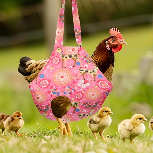 2 Pack Chicken Carrier Holder Bag, Canvas Chicken Carrier Sling Catching Hand Bag for Hen Rooster Poultry Poultry Transport, Travel - style: Deer