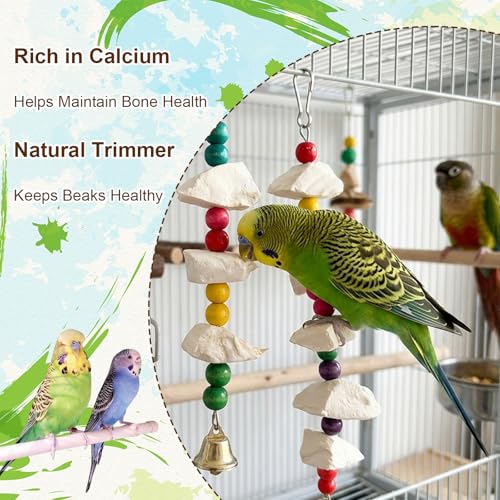 Cuttlebone for Birds, 3 Pack Natural Calcium Supplement and Beak Maintenance Toys, Bird Cage Accessories for Parakeets Small to Medium Pet Birds, Interactive Play and Nutritional Support