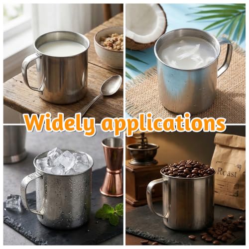 2 PCS Stainless Steel Dog Food Scoop, 1.5 Cup Pet Food Measuring Cup with Easy-Grip Handle, Durable Metal Scooper for Dogs, Cats, Birds, Rabbits for Dry Foods and Treats