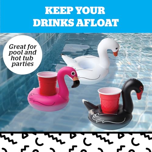 Inflatable Swan Drink Holder, Floating Cup Holder for Pool and Hot Tub, Novelty Beverage Float for Outdoor Water Fun