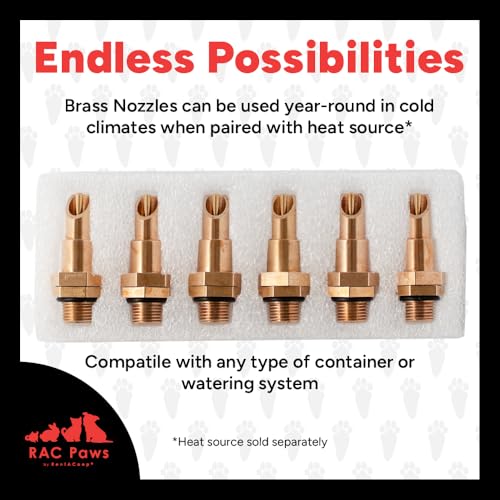 RentACoop DIY Waterer Kit – Horizontal Brass Nozzles - 6 Pack