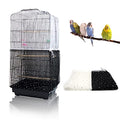 Daoeny 2Pcs Adjustable Bird Cage Cover, Upgraded Airy Nylon Mesh Parrot Net with Sequins, Universal Seed Feather Catcher, Soft Birdcage Cover Skirt Sheer Guard for Parakeet Macaw Round Square Cages - color: Upgraded Sequined, size: 78.7 x 15.7 inch