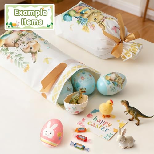 JOINDO 50 PCS Easter Treat Bags, 6x9 Inches fit Goodies and Small Gifts, Ribbon Drawstring Fast Packaging & Easy Use, Stand up Bottom, 3 Patterns, (Pattern 3) - color: Pattern 3
