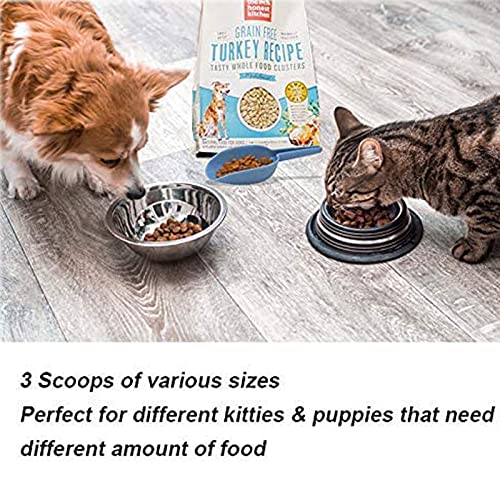 3 in 1Ice Scoop Set, Multi Purpose Plastic Kitchen Scoops Canisters, Ice Scooper for Freezer, Rice, Canisters, Flour, Dry Foods, Candy, Pop Corn, Coffee Beans and Pet Food - color: Gray+Blue+Light Blue