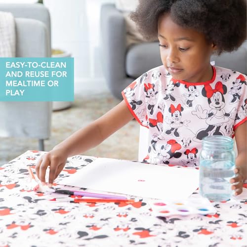 Bumkins Disney Baby Splat Mat for Under High Chair, Babies Toddlers Eating Mess Mat, Waterproof Reusable Cloth for Arts and Crafts, Play Mat for Kids, Floor or Table, Fabric 42inx42in, Minnie Mouse - color: C4 Minnie Mouse