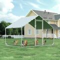 4ever2buy Metal Chicken Coop, 9.8x6.6 FT Walk-in Chicken Run Pen Poultry Cage, Water-Resistant & Anti-UV Cover, Large Chicken Coop for 6-8 Chickens - size: 9.8’L x 6.6’W x 6.4’H