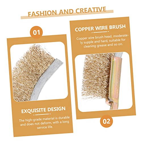 ibasenice 1set Bird Cage Cleaning Brush Steel and Copper Cage Supplies Extra Handle for Easy Cleaning of Bird Droppings Essential Tool - size: 24X3X2CM