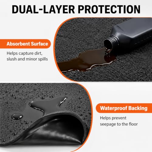 8.8 x 22 FT Garage Floor Mat, Waterproof Non Slip Parking Rug | Extra Large Garage Carpet Rug with Waterproof and Non-Slip Backing, for Driveway, Basement and Garage Floor