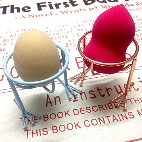 AKOAK 1 Pack Cute Chicken Shape Powder Puff Storage Rack, Makeup Egg Drying Rack, Makeup Gourd Puff Sponge Display Stand Beauty Tools (Sky blue) - color: Sky blue
