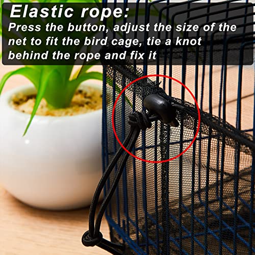 Shappy Large Bird Cage Seed Catcher,Bird Cage Cover Net Skirt Guard,Adjustable Soft Airy Mesh Net for Parrot Parakeet Macaw(118 x 15 Inch/ 300 x 37 cm,Black) - color: Black, size: 118 x 15 Inch/ 300 x 37 cm