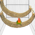 kathson 2 Pcs 29.5 x 7 Inches Large Bird Seagrass Mat, Bird Hammock for cage，Bird Seagrass Woven net，Climbing Rope Ladder with Hooks, Chew Toys for Pigeon Cockatiel Conure Budgie Cockatoo Rat Hamster