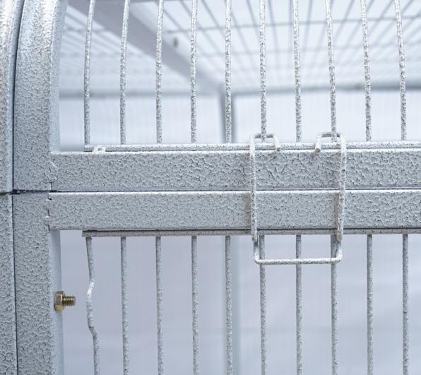 SENY Heavy Duty Large Walk-in Bird Aviary Cage, 79H x 86W x 62D inches, for Parrots, Macaws, Cockatoos, Reptiles, Dogs, Birds Flight Cage. (Silver White, Wire Size: 0.14") - color: Silver White, size: Wire Size: 0.14"