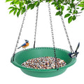 Hanging Bird Feeder Tray with Drainage Holes for Outside, Bird Seed Catcher Tray, Feeding Station (14 inch, Green) - color: Green, size: 14 inch