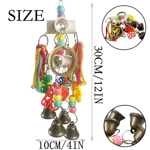Parrot Toys Hanging Interactive Chew Toys | Bird Toys, Suitable for Small and Medium-Sized Parrots, African Grays, Cockatoos, Cokatoos, Amazon Parrots