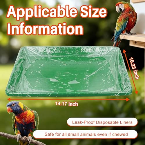 50 Pcs Bird Cage Liner, Leak-Proof Bird Cage Liners 14.17 * 10.23inch, Rabbit Litter Box Liners, Quick Cleanup Essential for Small Animals Indoor Use