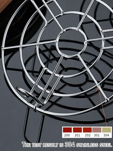 Round Cooling Racks Dia 10.2", 304 Stainless Steel Steamer Rack, Canning Rack, Cake Cooling Rack Circle Wire Cooling Rack for Air Fryer, Instapot, Cake Pans (Height 2.8",10.2"/26cm) - color: White, size: 10.2"