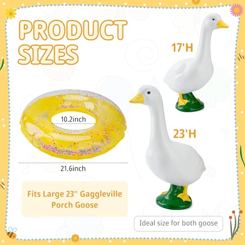 Hawaiian Goose Outfit Summer Porch Goose Outfits Bikini Clothes for 23" 17" Cement Plastic Goose Cute Duck Costume for Outdoor Garden Yard Decor(6PCS) - style: Hawaiian