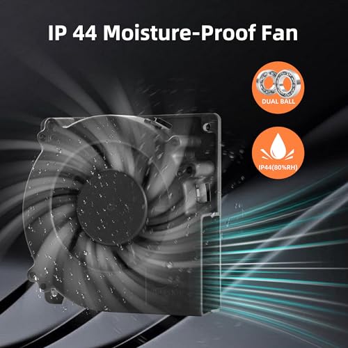 120x32mm 4.72" IP44 Moistureproof Blower Exhaust Fan with Speed Controller | High-Performance 4.72inch IP44 Cooling fan for Inflatable Amplifier Media Cabinets & DIY Cooling Ventilation Exhaust Projects - size: 12032