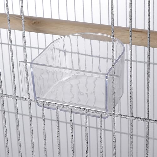 ZENY 53-Inch Bird Cage, Wrought Iron Flight Birdcage, White | with Rolling Stand, Bird Flight Cage for Cockatiels Pet Parrot Parakeet Lovebird Canary Finch - color: White