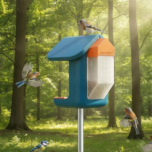 XXL Seed Hopper Extender for Bird Buddy Feeder (Transparent White + Orange)