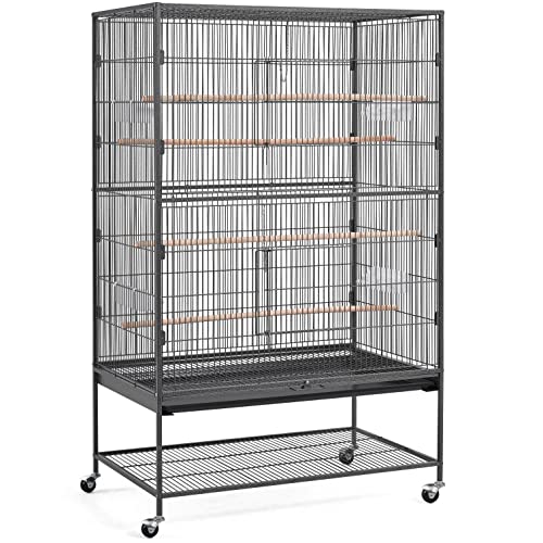 Topeakmart X-Large Parrot Cage Bird Cage with Rolling Stand for Medium Birds Cockatiels Quaker Green Cheek Sun Conure African Grey, 60.5inch - size: X-Large
