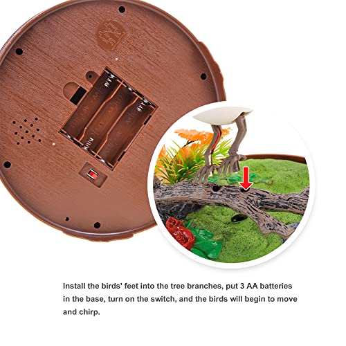 PowerTRC Singing & Chirping Bird in Cage, Realistic Sounds & Movements, Sound Activated, Battery Operated, Great Desk and Room Accessory, Pet Caged Bird Toy (10” x 7”) - color: #1 Blue & White