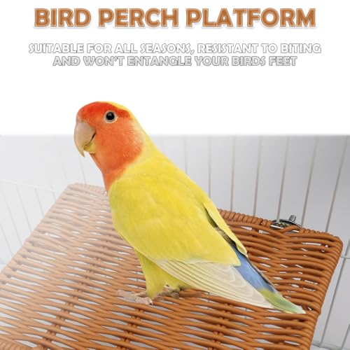 Title: Bird Perch Platform Small Animals Perch Stand Rectangle Breathable Cage Accessory for Cockatiel Parrot (Brown)