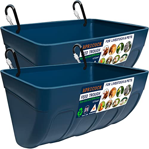 Chicken Feeder Waterer, Goat Feeder - 2 Pack, 5.5 Quart, for Goats Chickens Duck Sheeple Dogs Piglets Deers Gooses, Turkeys, Goat Supplies(Appearance Patent Product) - color: Dark green