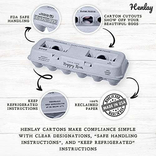 Egg Cartons- Adorable Printed Design for Farm Fresh Eggs, Recycled Paper Cardboard, Sturdy & Reusable, Holds up to XL Chicken Eggs (Blank Stamping, 25) - color: Blank Stamping, size: 25
