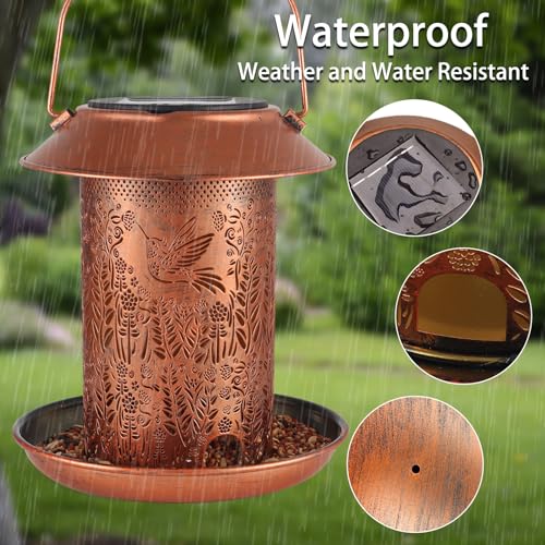 Bird Feeders for Outdoors Hummingbird Garden Decor Mothers Day Birthdays Gifts for Women Mom Grandma Solar Lanterns Outdoor Waterproof Metal Solar Decoration OutsideLED Lanterns for Yard, Patio Deals | Garden Decor Birthdays Gifts for Women Mom Grandma Me